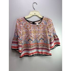 Zoe & Rose Band Of Gypsies colorful Blouse size medium juniors
